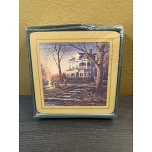 The Hadley Collection "Aroma Of Fall" Terry Redlin 6-Piece Coaster Set Cork Back